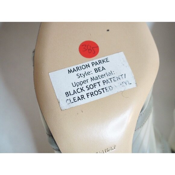 Marion Parke Black Patent Leather & Sheer Plastic Paneled Heels, Size 7 (US) 37 - Picture 11 of 13